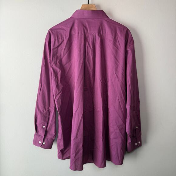Stafford Easy Care Broadcloth Travel Button Dress Shirt Dark Purple Size XXL - Picture 5 of 5